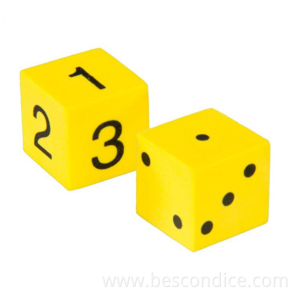 Bright Yellow Game Foam Dice Square